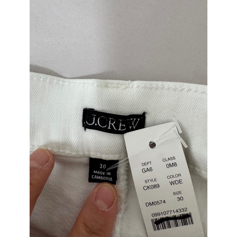 J.Crew High rise white denim shorts relaxed classic preppy stretch sz 30 - Picture 4 of 6